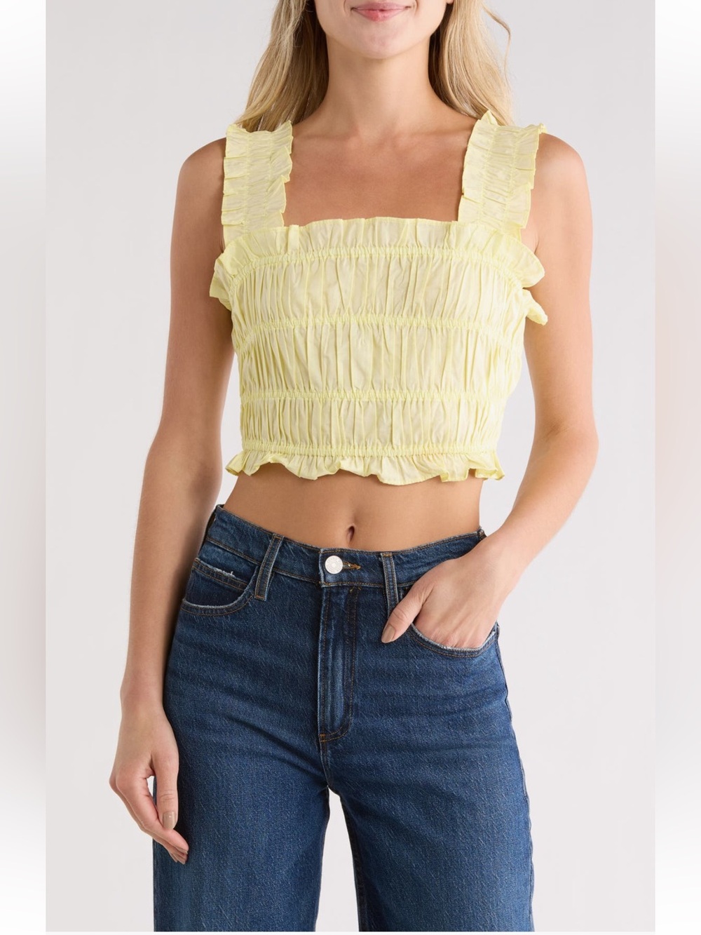 MAJE Lunnala Smocked Crop Top
